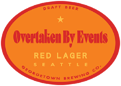 Overtaken by Events Red Lager label
